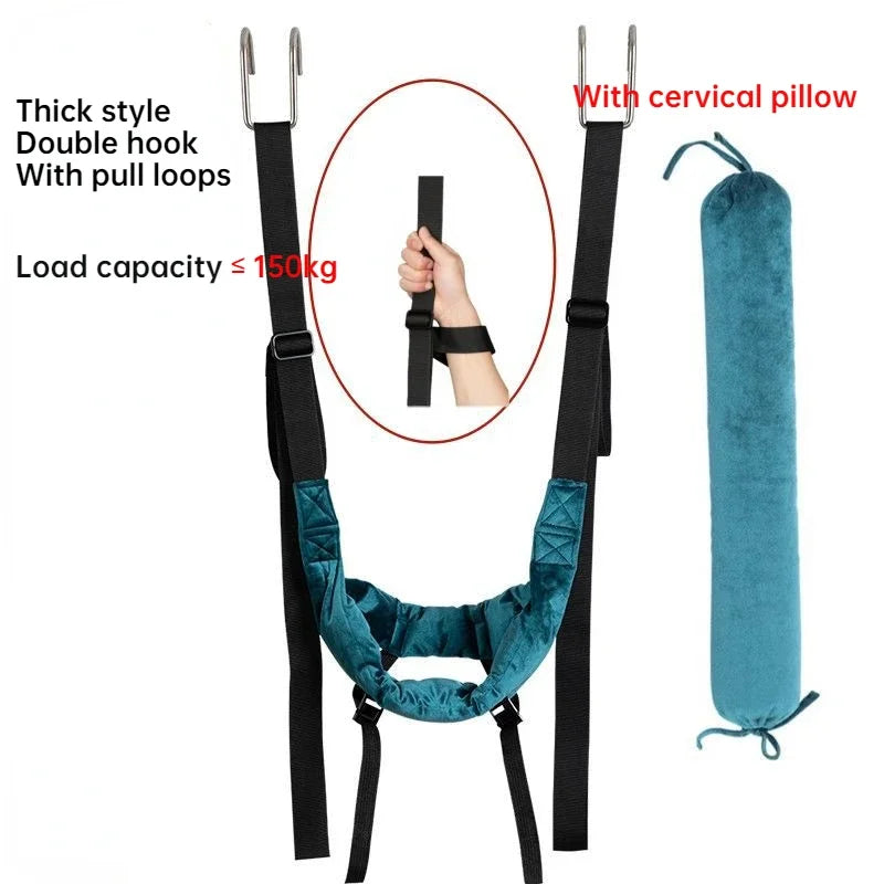 Adjustable Cervical Spine Horizontal Bar Suspension Household Traction Belt Neck Massager Stretcher Cervical Traction Sling Belt