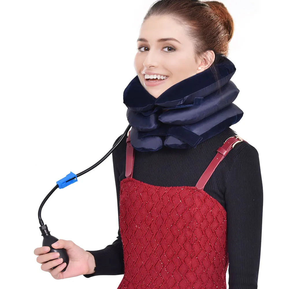 Inflatable Neck Collar Pillow Posture Correct Cervical Vertebra Ontlaster Orthopedic Shoulder Headache Pain Relief Tractor