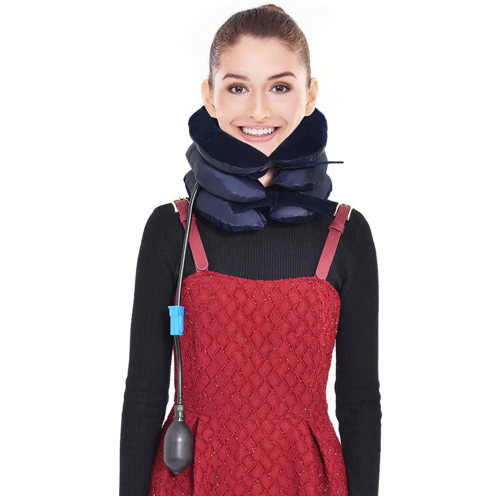 Inflatable Neck Collar Pillow Posture Correct Cervical Vertebra Ontlaster Orthopedic Shoulder Headache Pain Relief Tractor