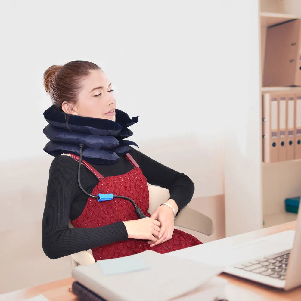 Inflatable Neck Collar Pillow Posture Correct Cervical Vertebra Ontlaster Orthopedic Shoulder Headache Pain Relief Tractor