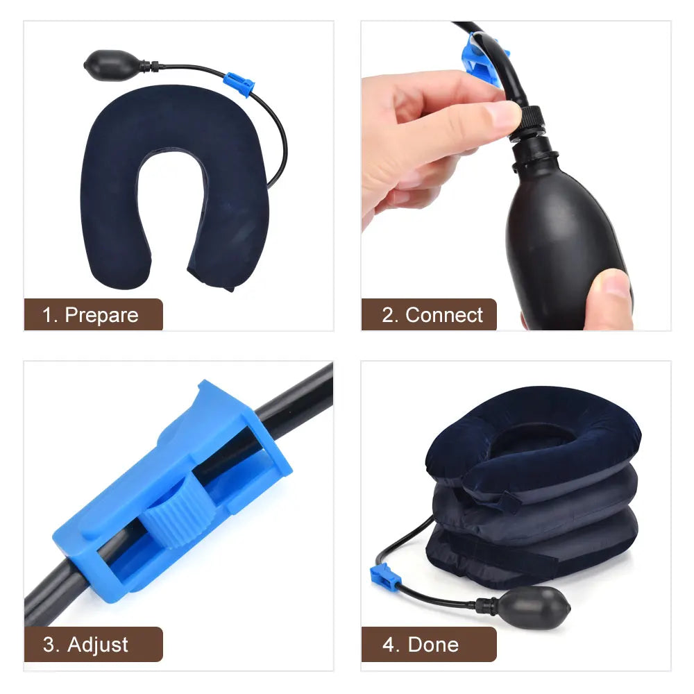 Inflatable Neck Collar Pillow Posture Correct Cervical Vertebra Ontlaster Orthopedic Shoulder Headache Pain Relief Tractor