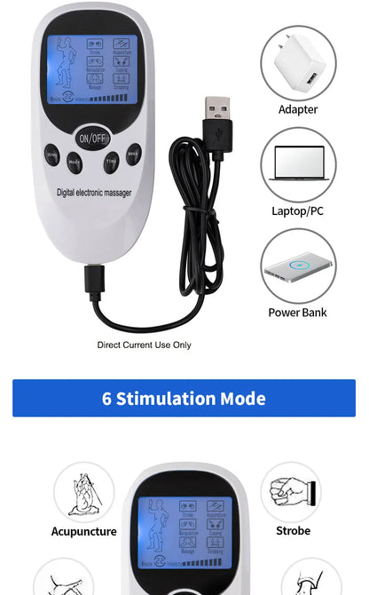 EMS Electric Muscle Massager Muscle Stimulator 6 Modes Tens Unit Machine Meridian Physiotherapy Pulse Prostate Body Massager