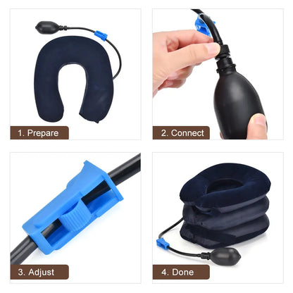 Inflatable Neck Collar Pillow Posture Correct Cervical Vertebra Ontlaster Orthopedic Shoulder Headache Pain Relief Tractor